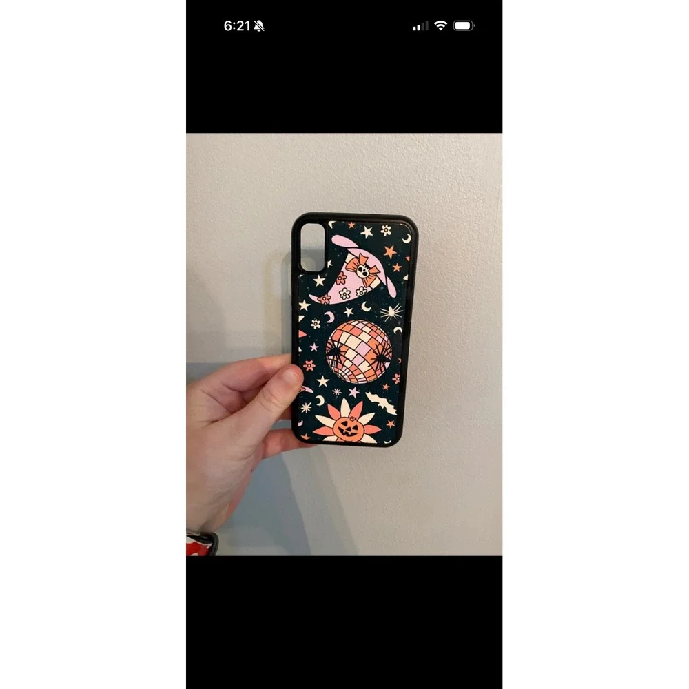 iPhone X XS Case Unisex Black Halloween Celestial Spooky Disco Ball Witch Hat
